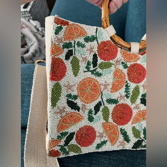 Sol and Mer Beaded Orange Tote from Marshall’s / TJ Maxx - Picture 3 of 8